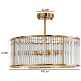 Rexington Home Chandler Iron Semi Flush Mount Ceiling Light