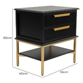 Rexington Home Wyatt 2 Drawer Bedside Table