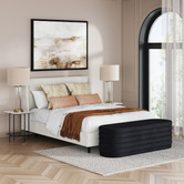 Rexington Home Liam Velvet Storage Ottoman Bench
