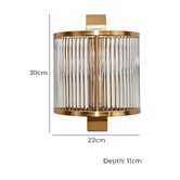 Rexington Home Grenelle Fluted Glass Flush Mount Wall Light