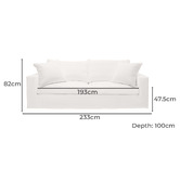 Rexington Home Prima 3 Seater Cotton Sofa