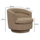 Rexington Home Gespa Boucle Swivel Armchair