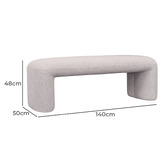 Rexington Home Mikhail Boucle Ottoman Bench