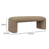 Rexington Home Mikhail Boucle Ottoman Bench