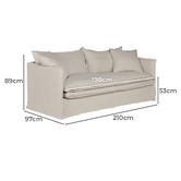 Rexington Home Soren 3 Seater Cotton &amp; Linen Sofa