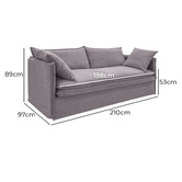 Rexington Home Soren 3 Seater Cotton &amp; Linen Sofa