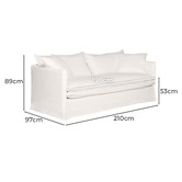 Rexington Home Soren 3 Seater Cotton &amp; Linen Sofa