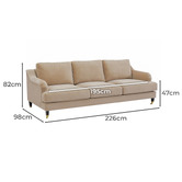 Rexington Home Kena 3 Seater Velvet Sofa