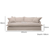 Rexington Home Rory 4 Seater Linen Sofa