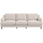 Rexington Home Sasha 3 Seater Linen-Blend Sofa with Castors