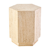 Rexington Home Satine Travertine-Look Side Table