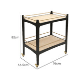 Rexington Home Frieda 2 Tier Travertine Bar Cart