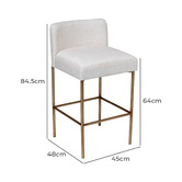 Rexington Home 64cm Lux Linen-Blend Bar Stool