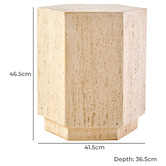 Rexington Home Satine Travertine-Look Side Table