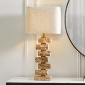 Rexington Home 78cm Debbie Marble &amp; Boucle Table Lamp