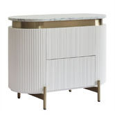 Rexington Home Betty Carrara Marble Bedside Table