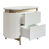 Rexington Home Betty Carrara Marble Bedside Table