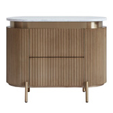 Rexington Home Betty Carrara Marble Bedside Table