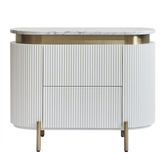 Rexington Home Betty Carrara Marble Bedside Table