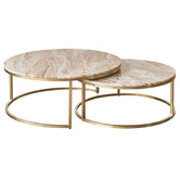 Rexington Home 2 Piece Zoe Marble Nesting Coffee Table Set