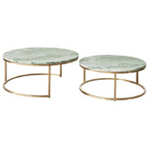 Rexington Home 2 Piece Zoe Marble Nesting Coffee Table Set