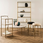 Rexington Home Preston 3 Tier Square Marble Bar Cart