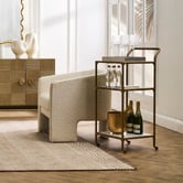 Rexington Home Preston 3 Tier Square Marble Bar Cart