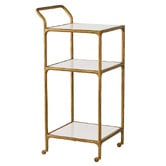 Rexington Home Preston 3 Tier Square Marble Bar Cart