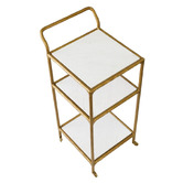 Rexington Home Preston 3 Tier Square Marble Bar Cart