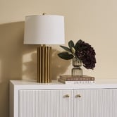 Rexington Home Melisandre Painted Polyresin Linen Table Lamp