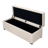 Rexington Home Off-White Pelee Upholstered Storage Ottoman