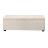Rexington Home Off-White Pelee Upholstered Storage Ottoman