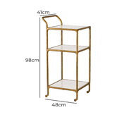Rexington Home Preston 3 Tier Square Marble Bar Cart