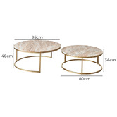 Rexington Home 2 Piece Zoe Marble Nesting Coffee Table Set