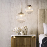 Rexington Home Stellare Iron &amp; Fluted Glass Pendant Light