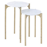 Rexington Home 2 Piece Reston Marble Nesting Side Table Set