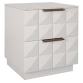 Rexington Home White Bethany Marble Bedside Table