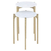 Rexington Home 2 Piece Reston Marble Nesting Side Table Set