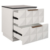 Rexington Home Black Bethany Marble Bedside Table