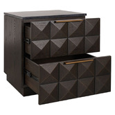 Rexington Home Black Bethany Marble Bedside Table