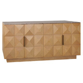 Rexington Home River Brown Bethany Marble &amp; Oak Wood Sideboard