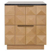 Rexington Home Black Bethany Marble Bedside Table