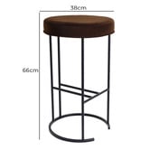 Rexington Home Black 66cm Eastham Velvet Counter Stool