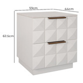 Rexington Home White Bethany Marble Bedside Table