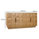 Rexington Home Bethany Marble &amp; Oak Wood Sideboard