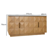 Rexington Home Bethany Marble &amp; Oak Wood Sideboard