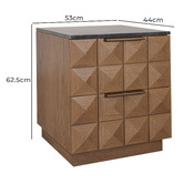 Rexington Home Black Bethany Marble Bedside Table