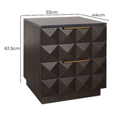 Rexington Home Black Bethany Marble Bedside Table