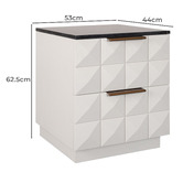 Rexington Home Black Bethany Marble Bedside Table