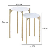 Rexington Home 2 Piece Reston Marble Nesting Side Table Set